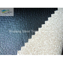 Black Embossed PU Leather Fabric/Faux PU Leather Fabric